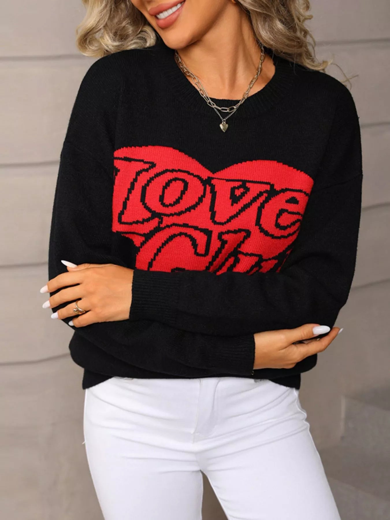 Valentine's Day Love Club Heart Graphic Sweater