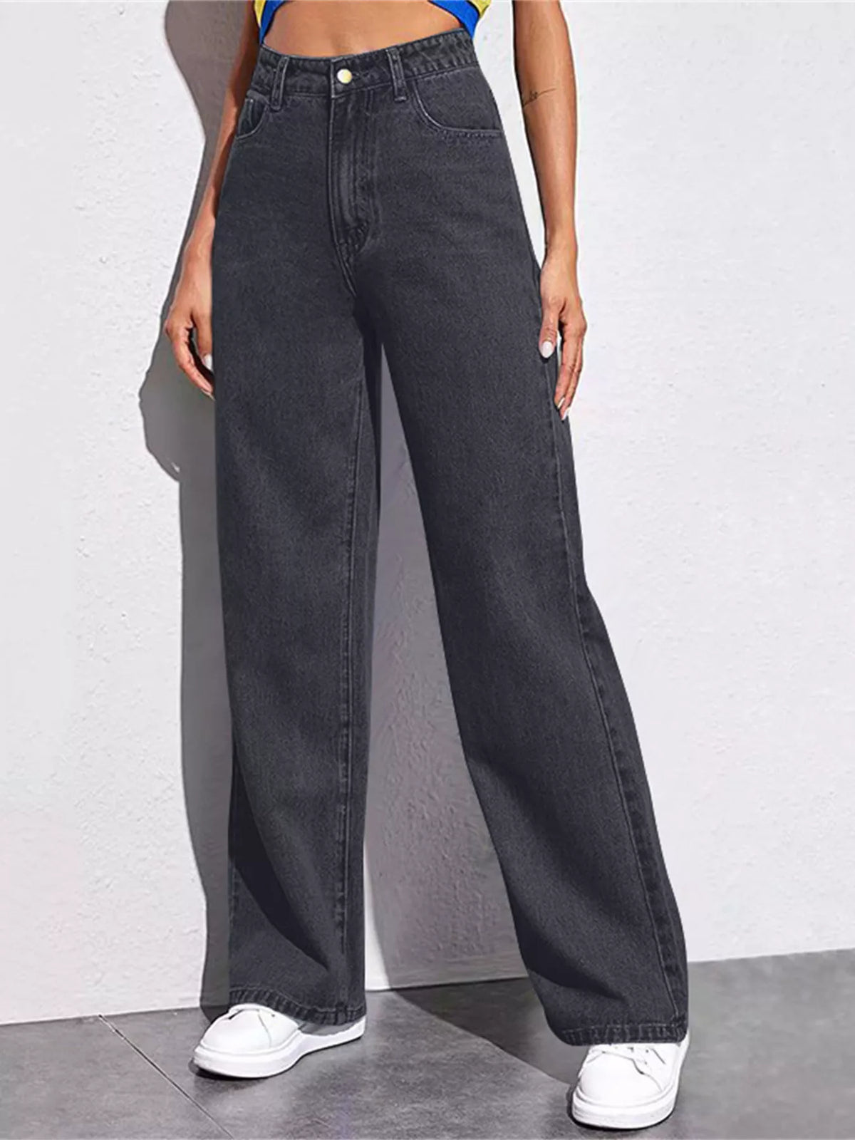 Full Size High-Waisted Wide-Leg Jeans Plus Size