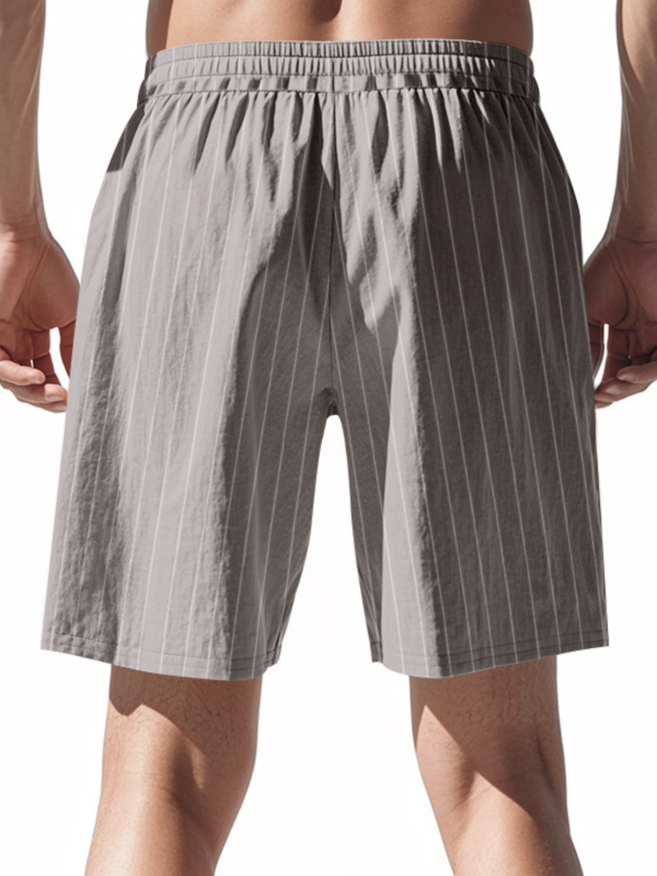 Men's Full Size Striped Drawstring Casual Shorts Plus Size