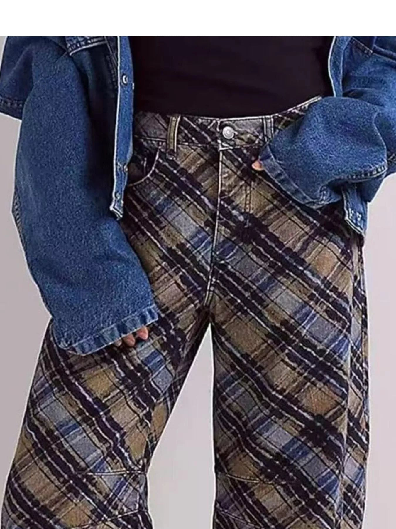 Printed Wide-Leg Jeans