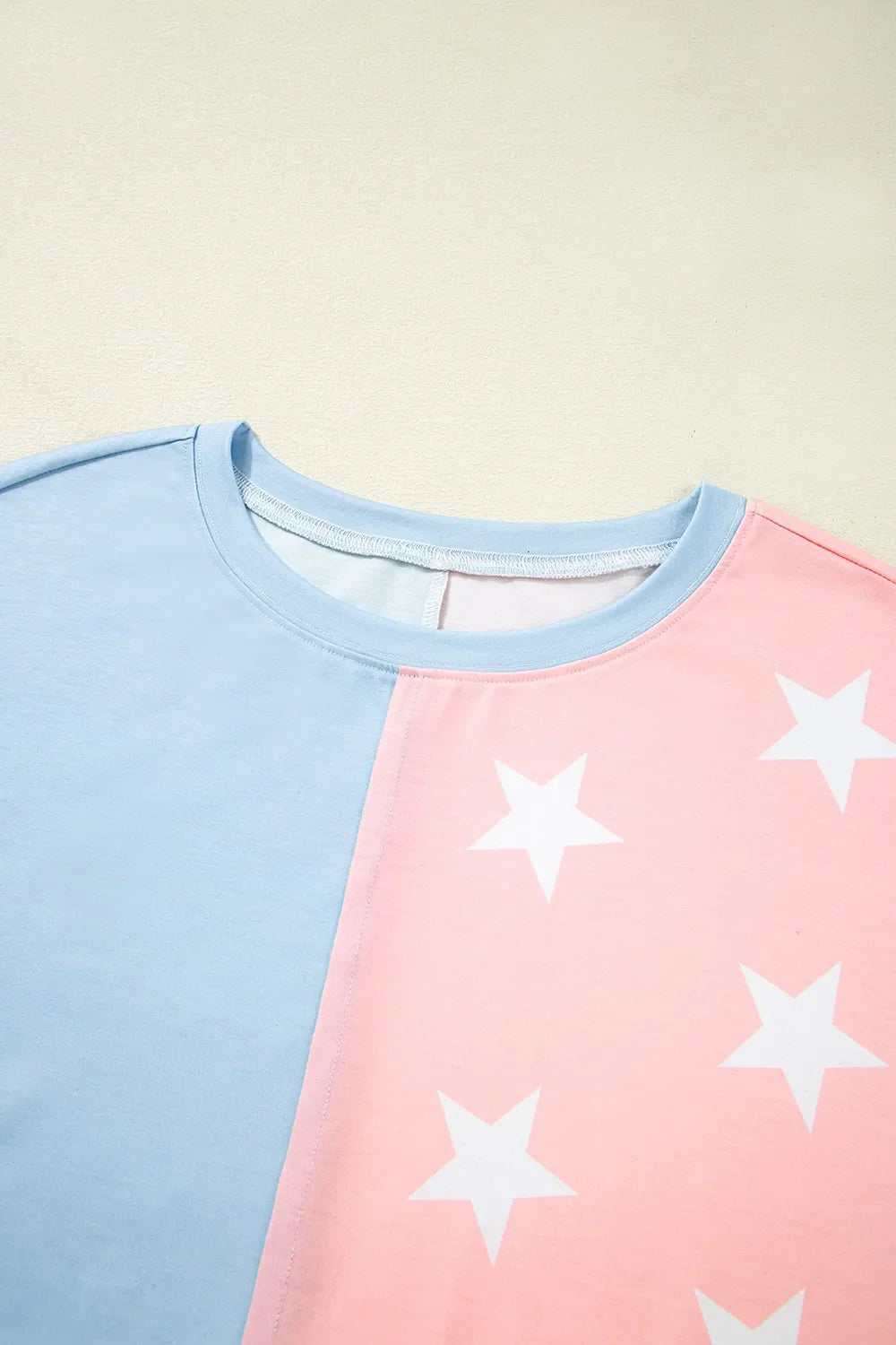 Patriotic Star Color Block T-Shirt
