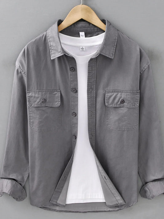 Men's Plus Size Button Up Long Sleeve Shirt