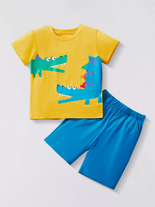 Children's Crocodile Print T-Shirt and Shorts Set