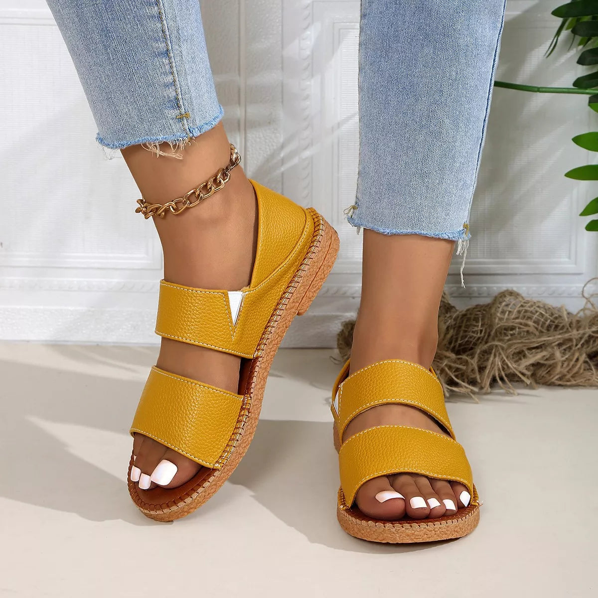 Open Toe Flats Sandals