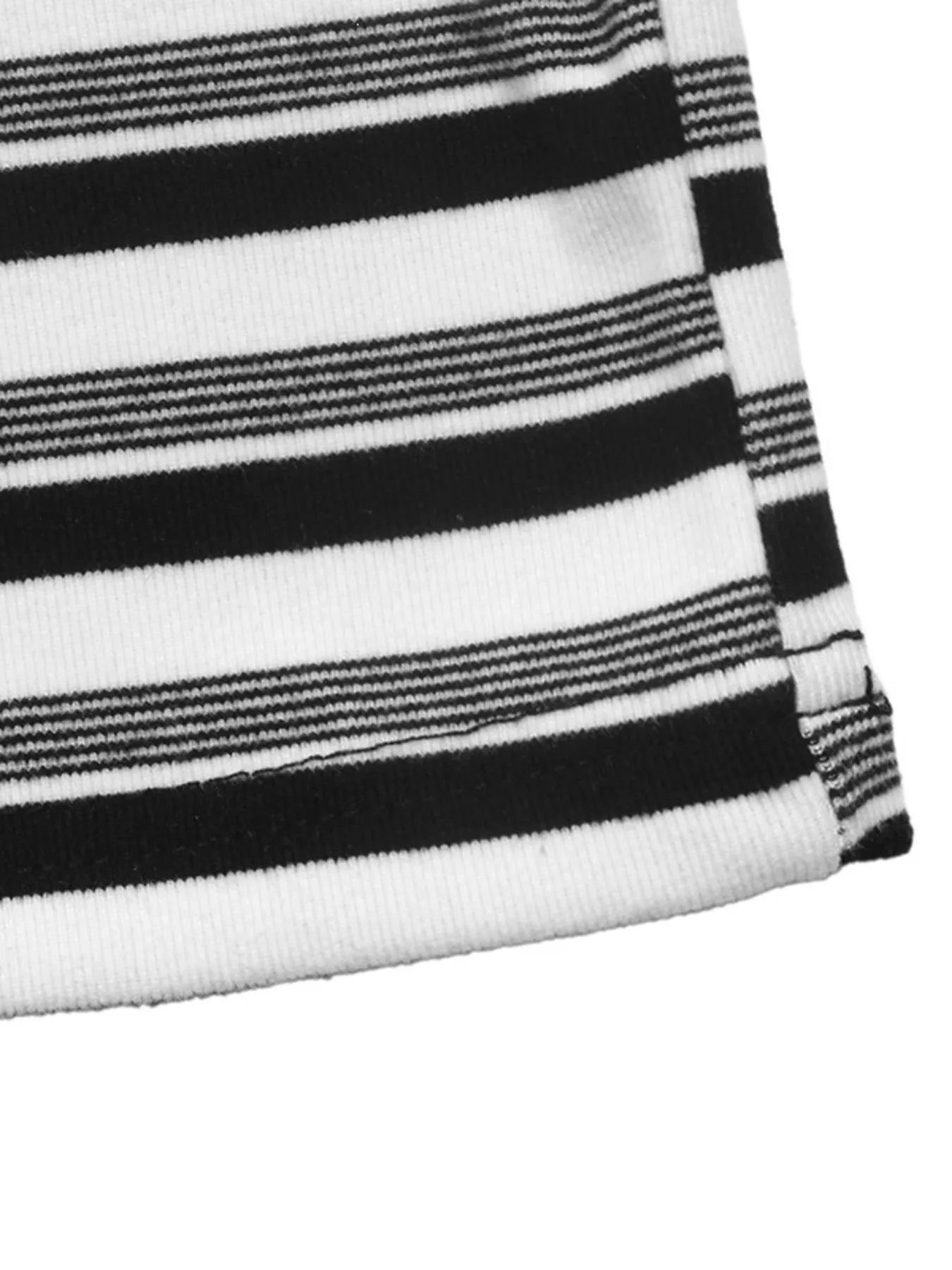 Striped Polo Collar Midi Dress