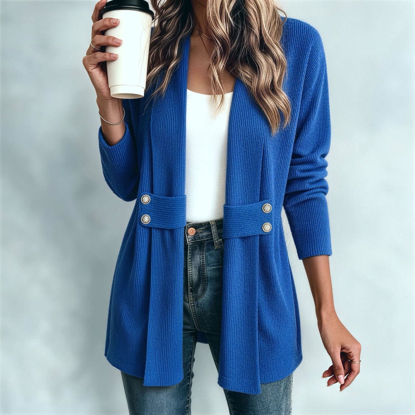 Women's Knitted Loose Jacket – Casual Versatile Long Sleeve