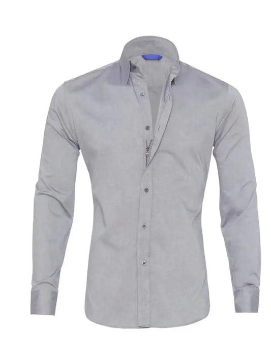 Men's Full Size Classic Button-Down Long Sleeve Business Shirt Plus Size