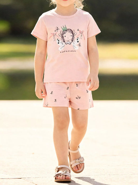 Children's Graphic Short Sleeve Tee and Shorts Set