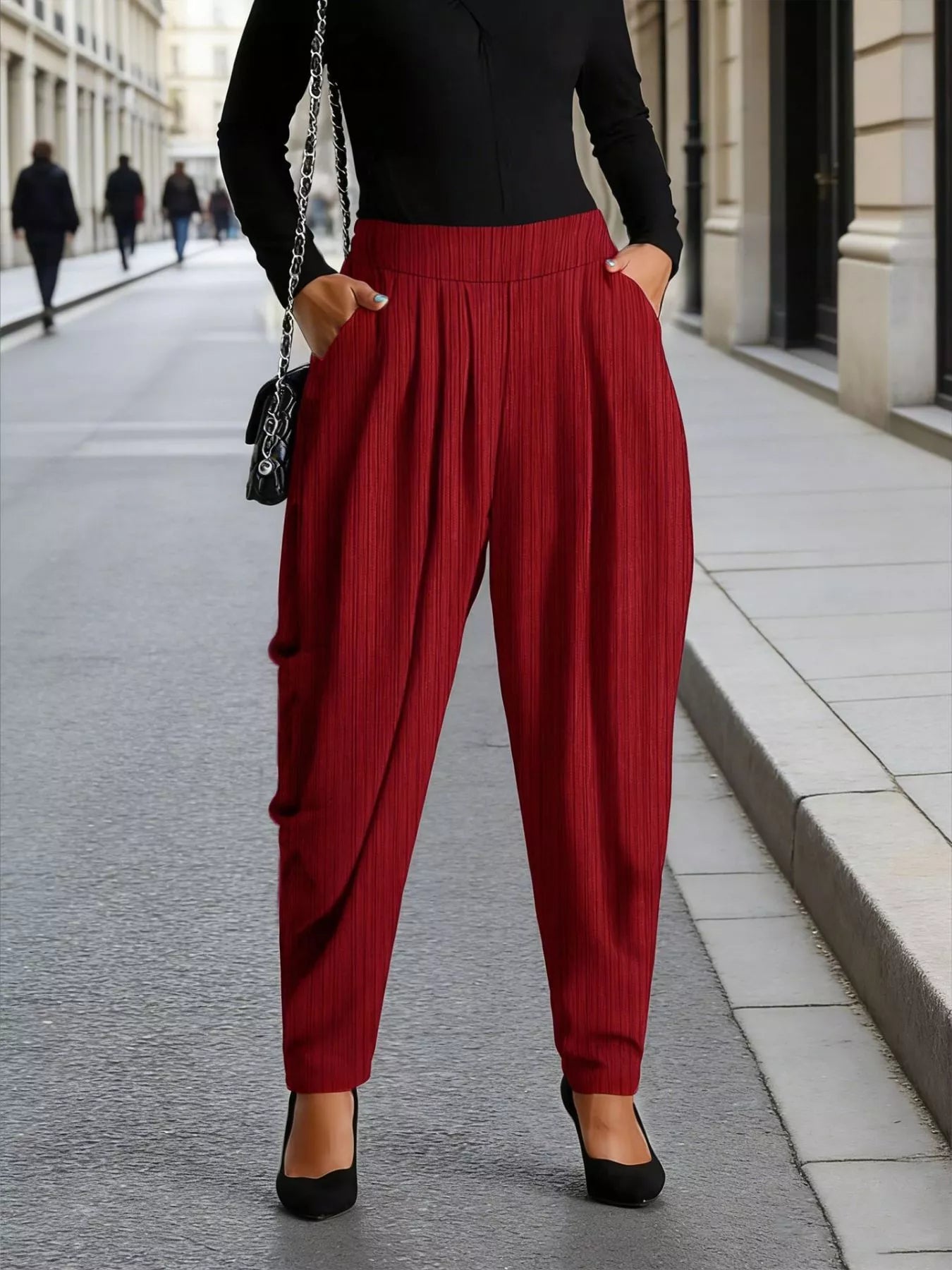 Plus Size Elastic Waist Causal Pants