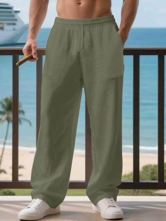 Men's Full Size Casual Loose Linen Pants Plus Size