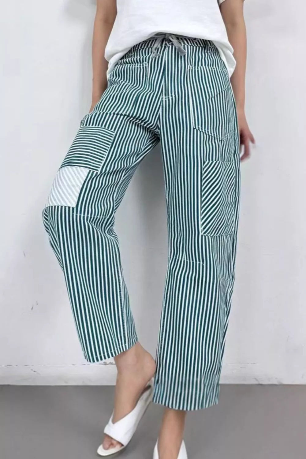 Striped Wide-Leg Pants