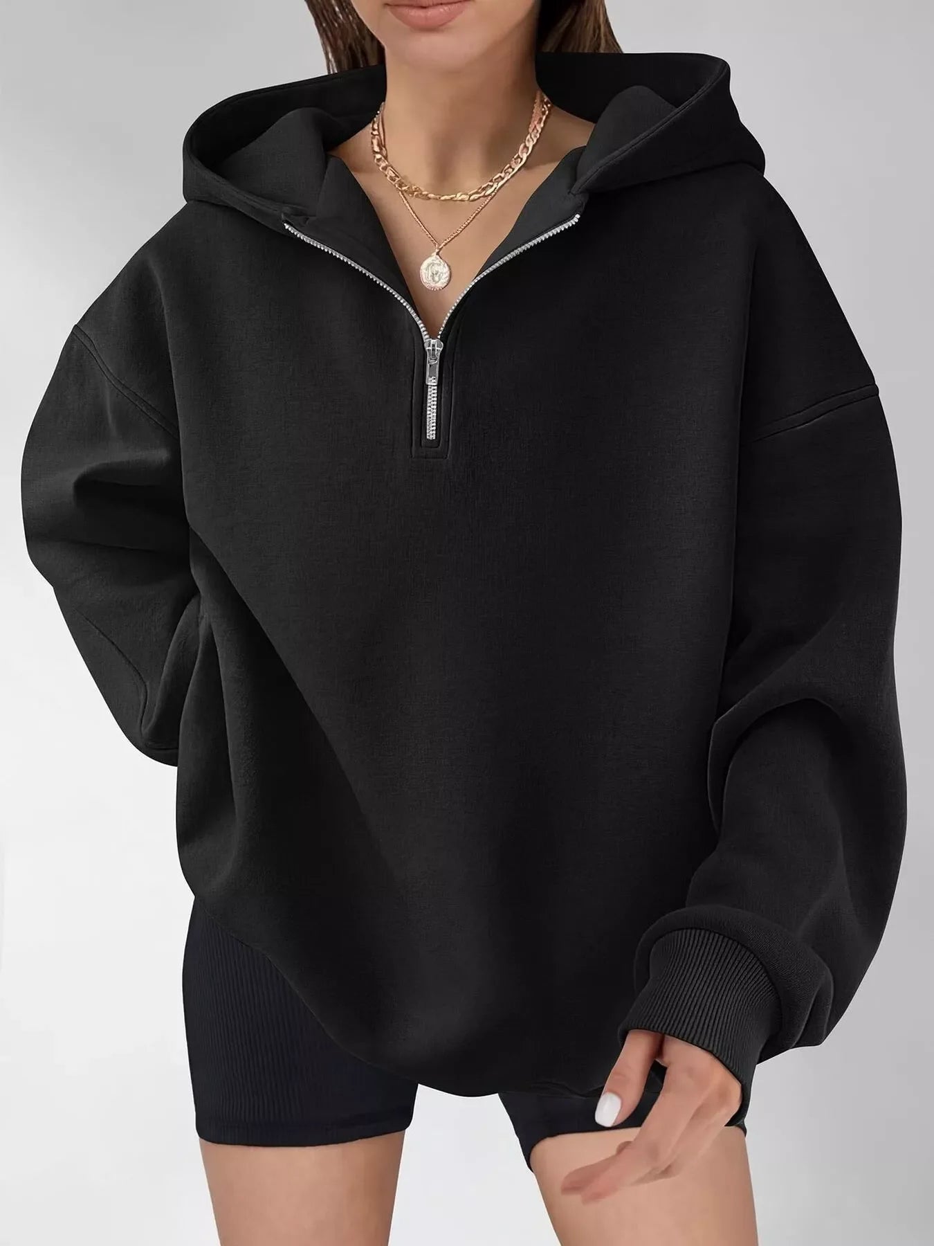Oversized Quarter-Zip Hoodie
