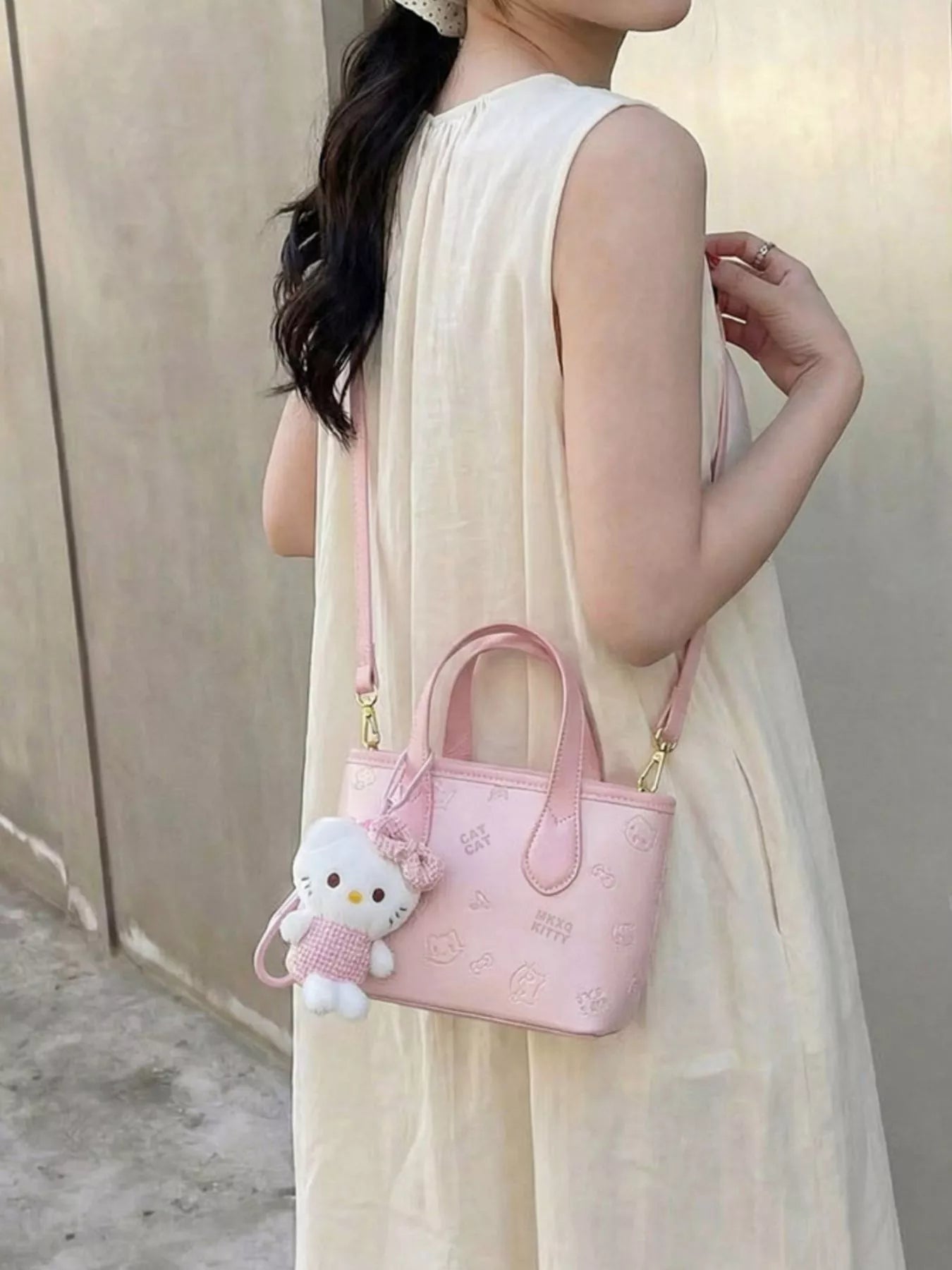 Cat Embossed Crossbody Bag