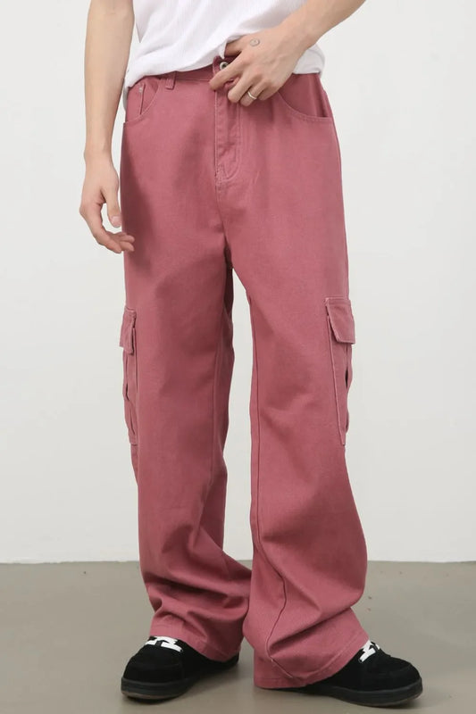 Men's Mid Rise Jeans with Cargo Pockets