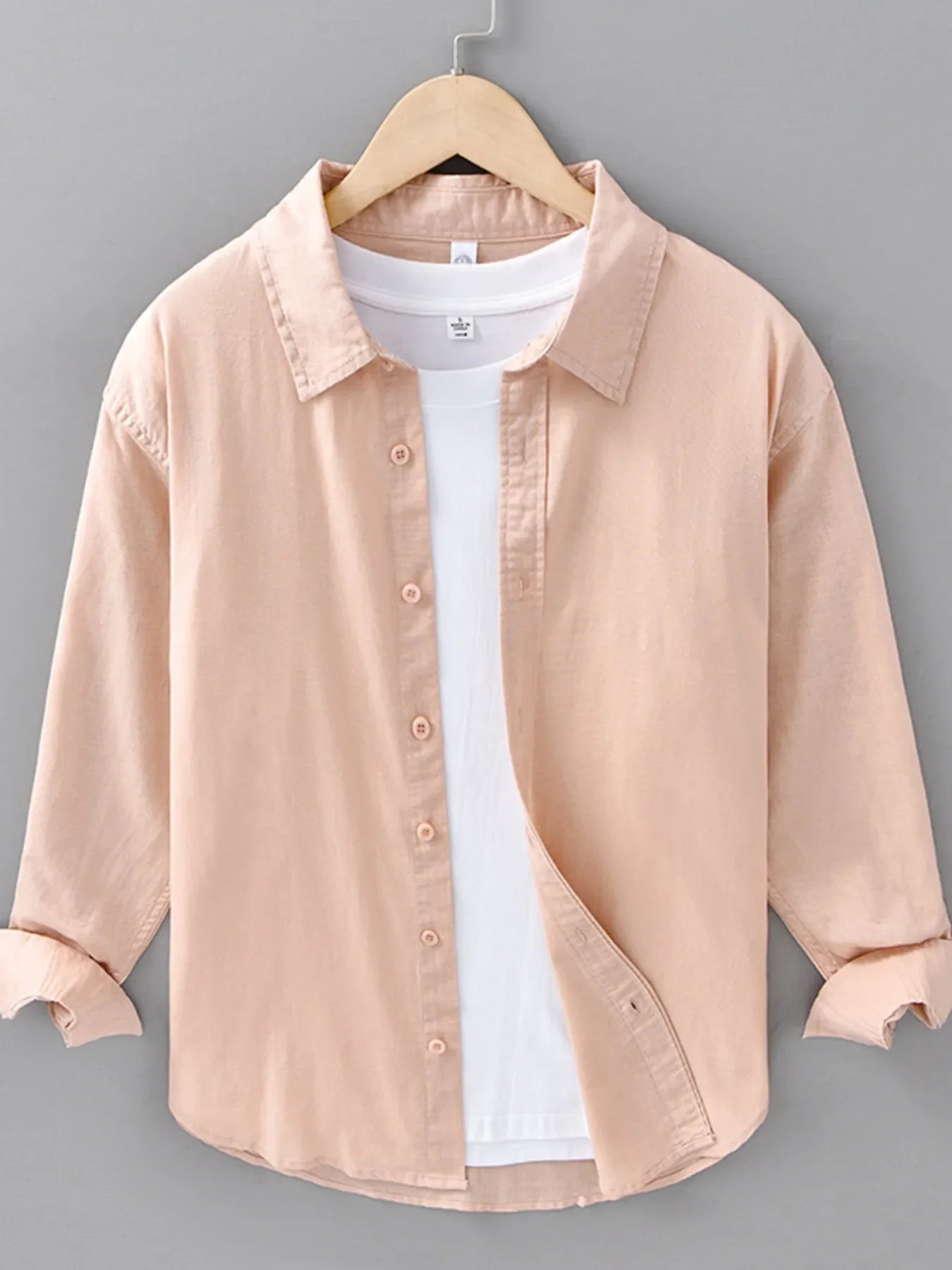 Men's Plus Size Button Up Long Sleeve Shirt