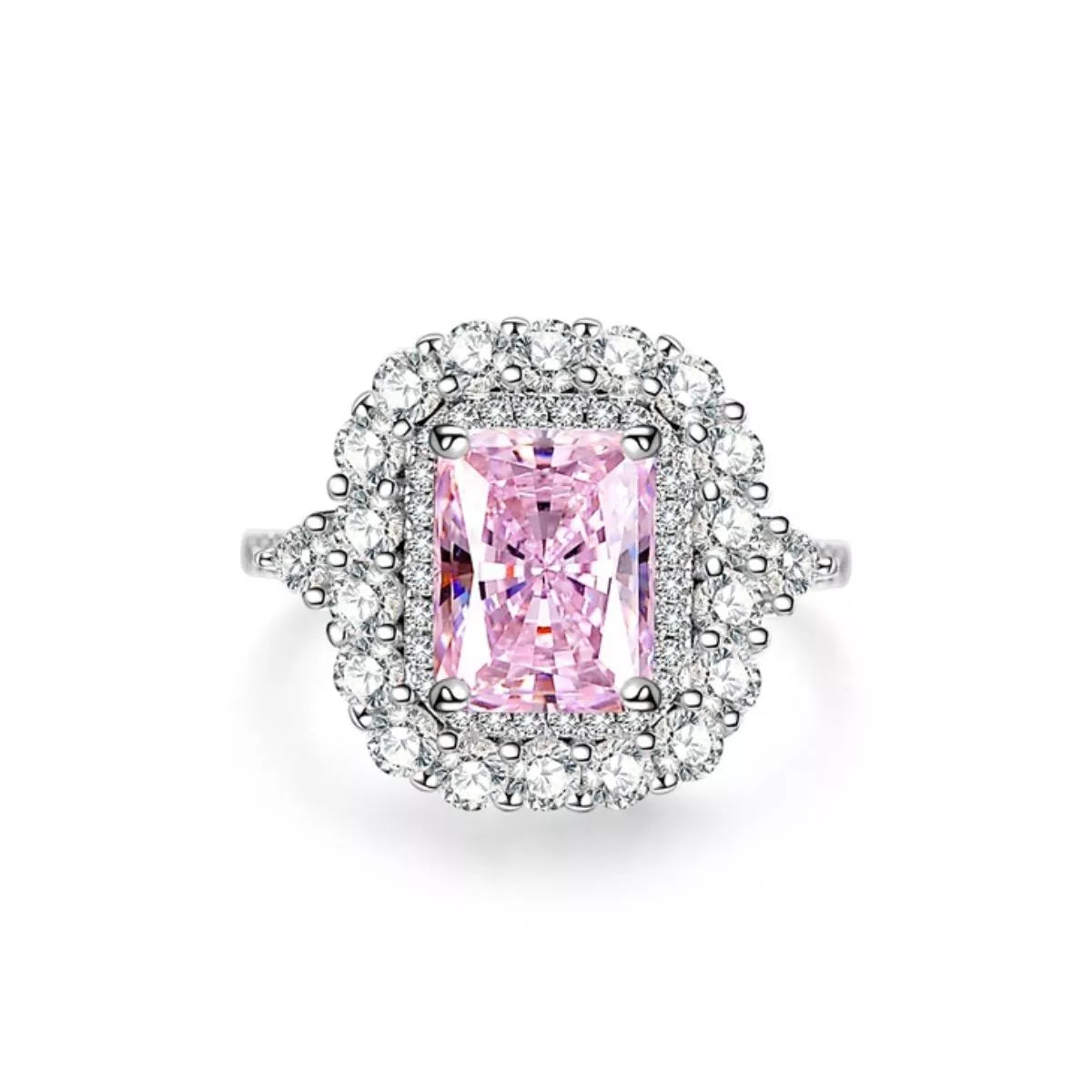 925 Sterling Silver Zircon Geometric Ring