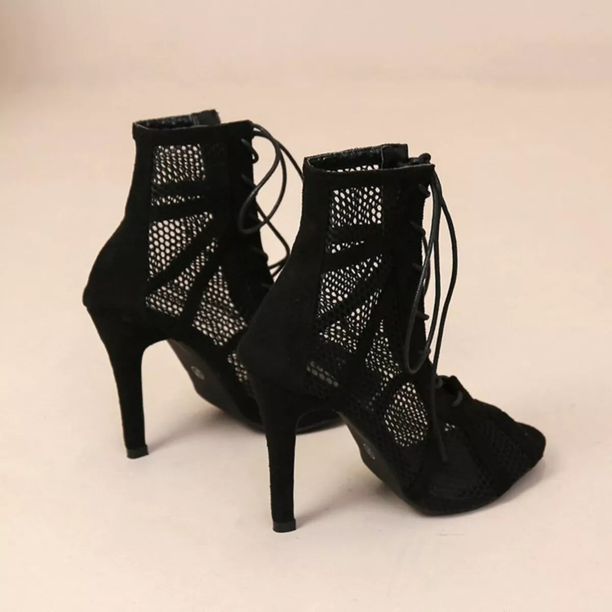 Mesh Lace Up Sandals
