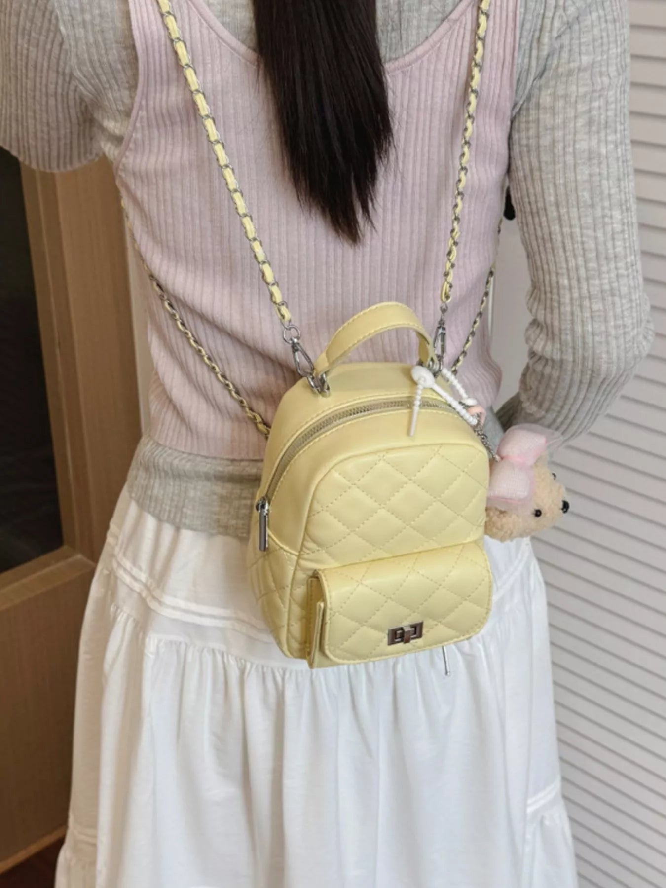 Quilted Mini Backpack Bag