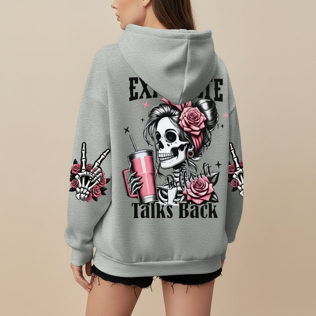 Women's Skull & Letter Print Long-Sleeve Sweatshirt