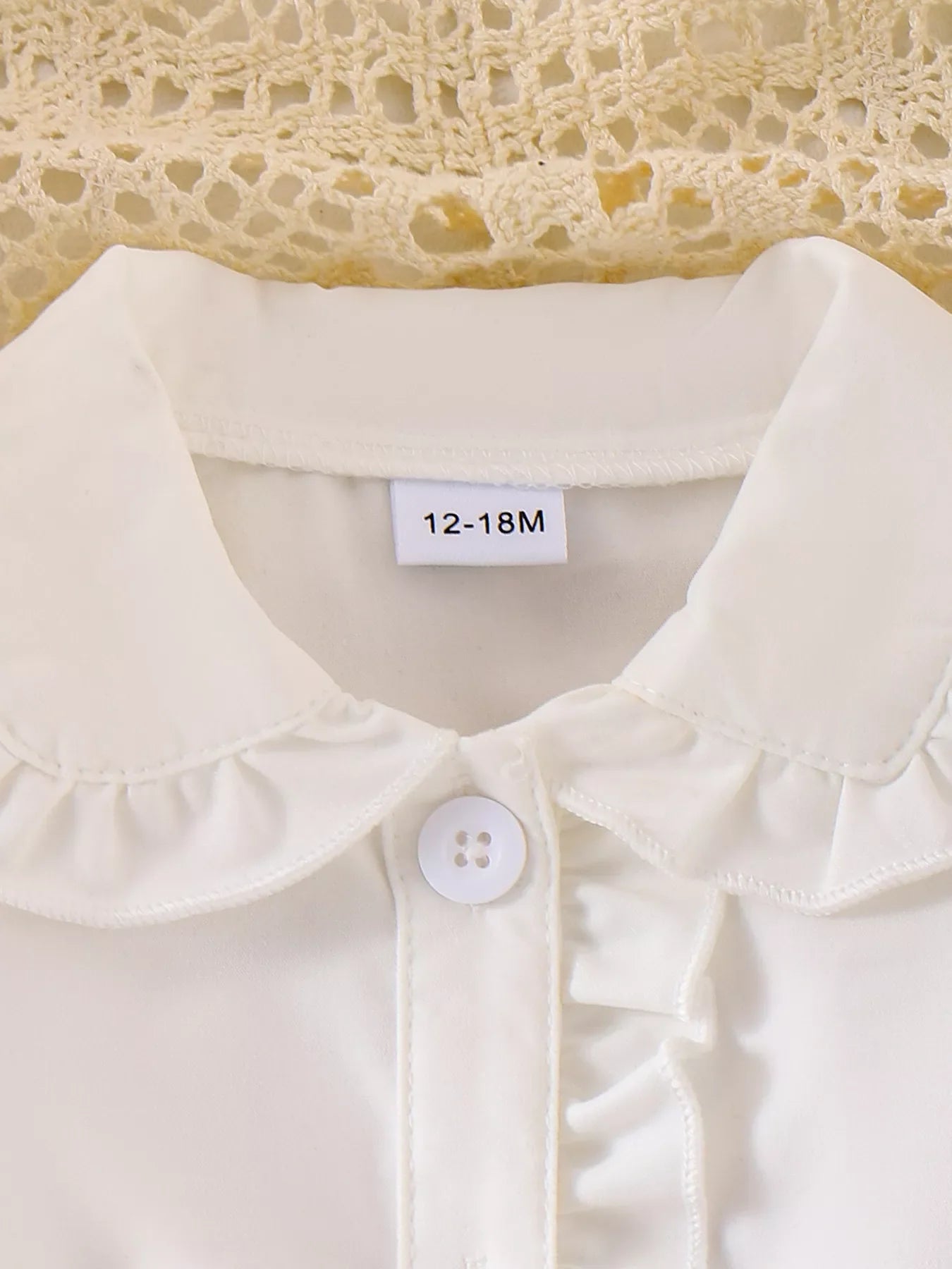 Children's Gingham Ruffle Collar Sleeveless Shirt