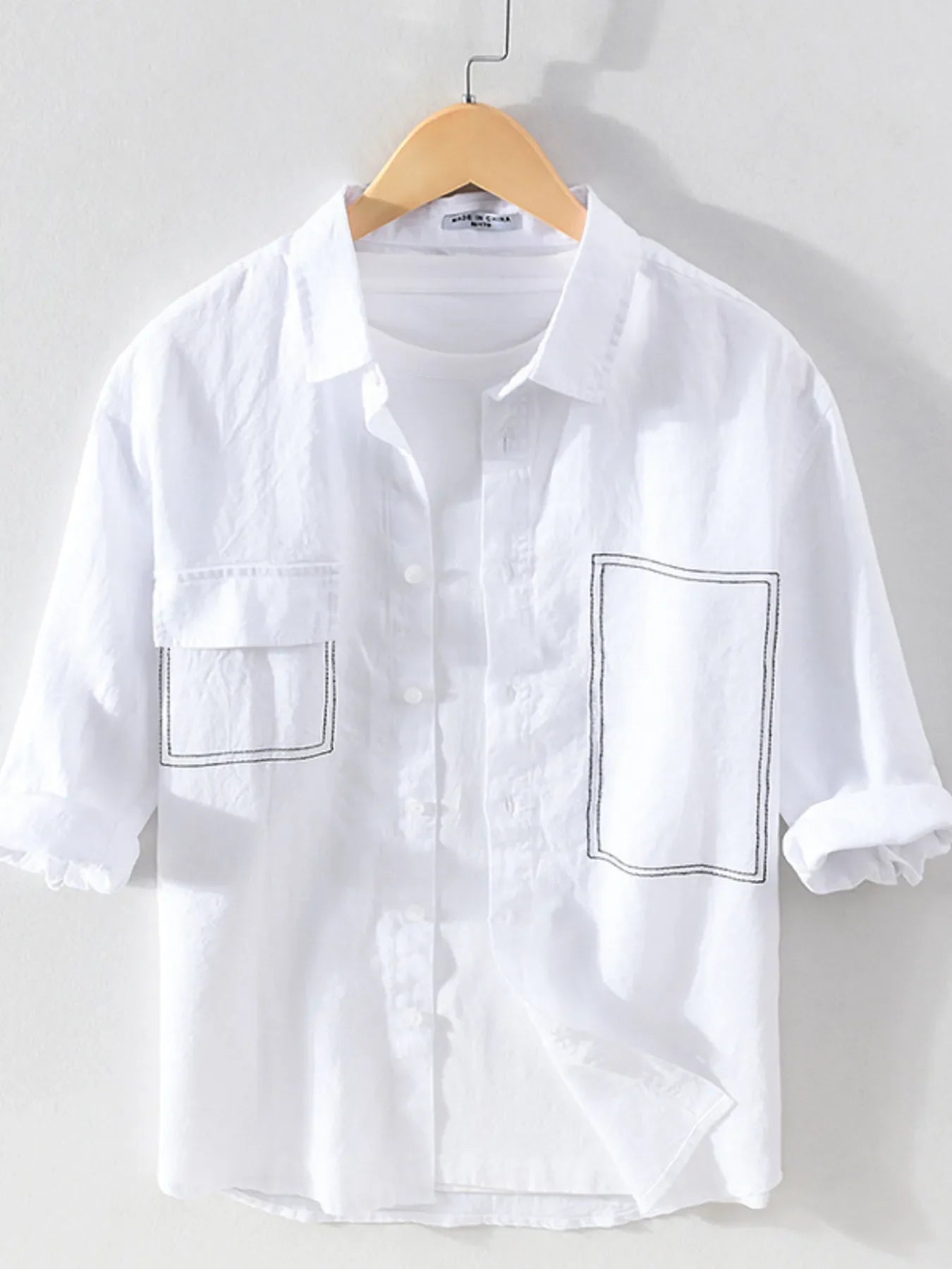 Men's Plus Size Button Up Pocketed Shirt