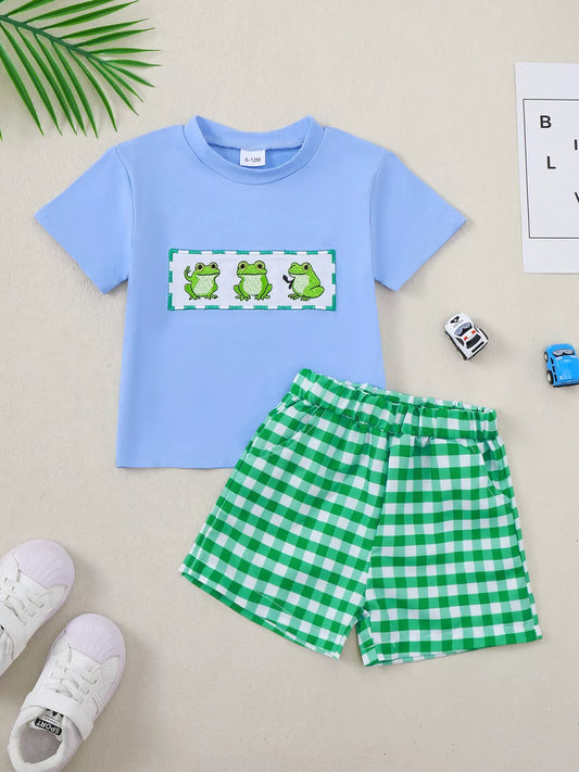 Children's Frog Short Sleeve T-Shirt & Shorts Set