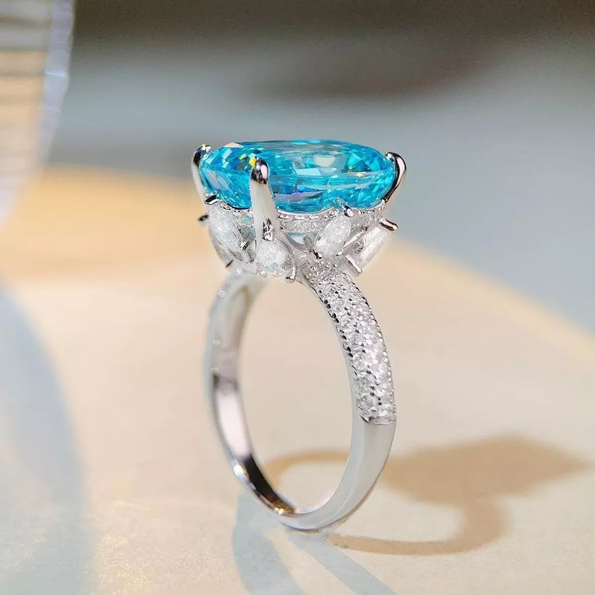 925 Sterling Silver Zircon Ring