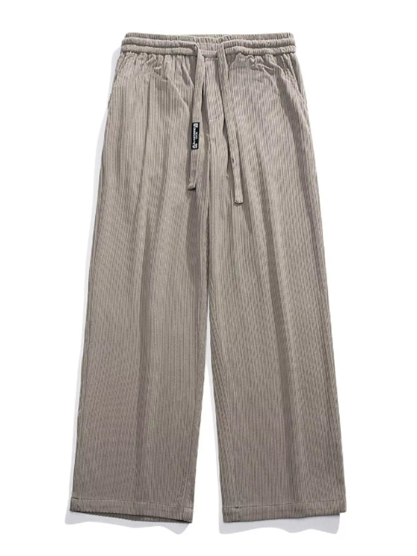 Men's Plus Size Corduroy Wide Leg Drawstring Pants