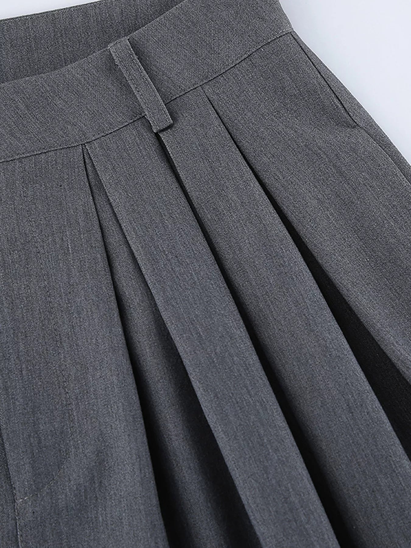 High-Waisted Wide-Leg Pleated Pants
