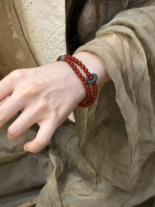 Double Layered Agate Beaded Bracelet
