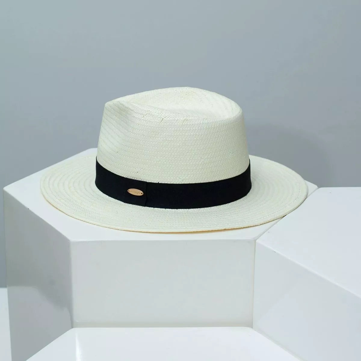Straw Boater Hat with Ribbon