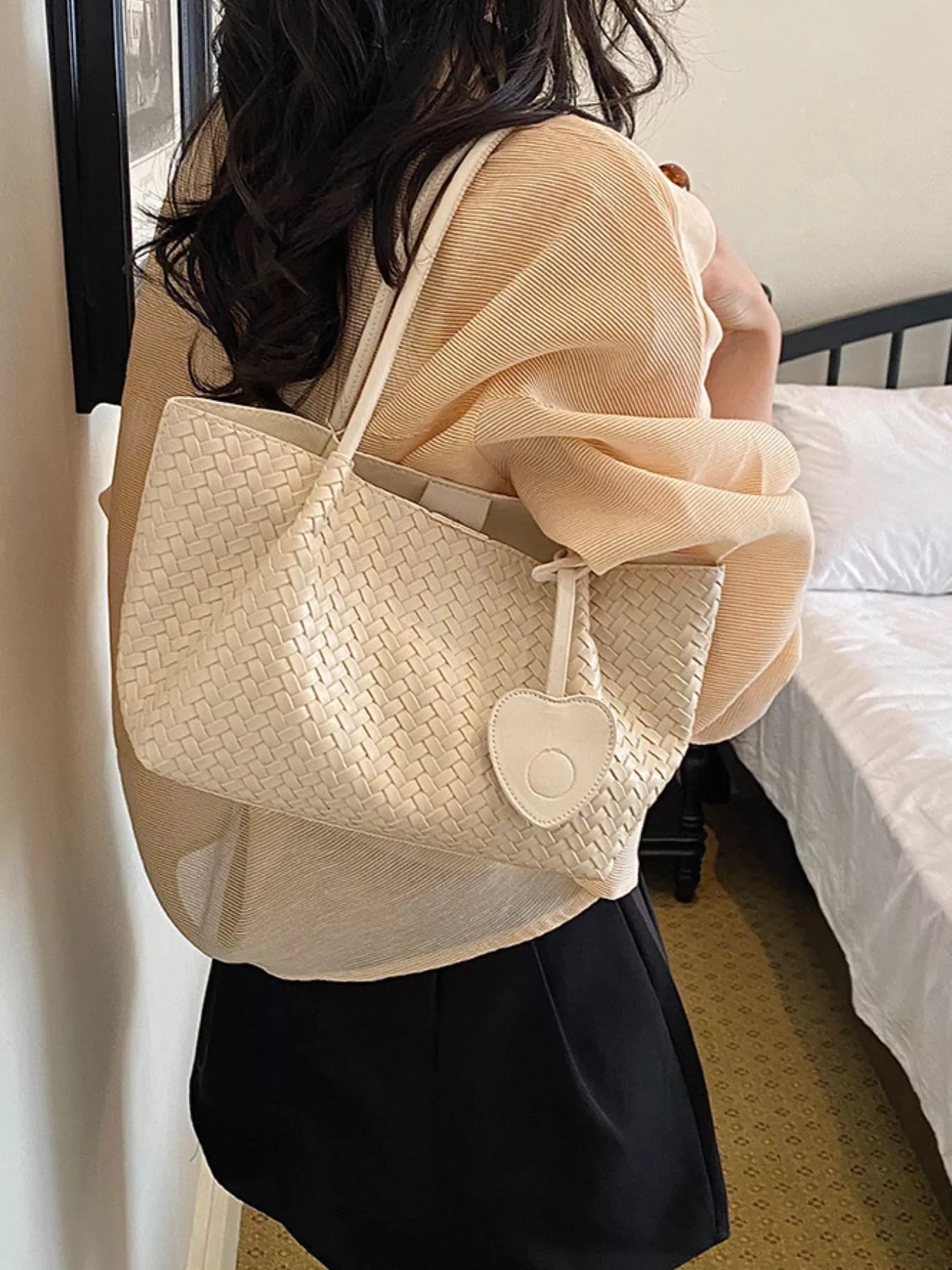 Woven Tote Shoulder Bag