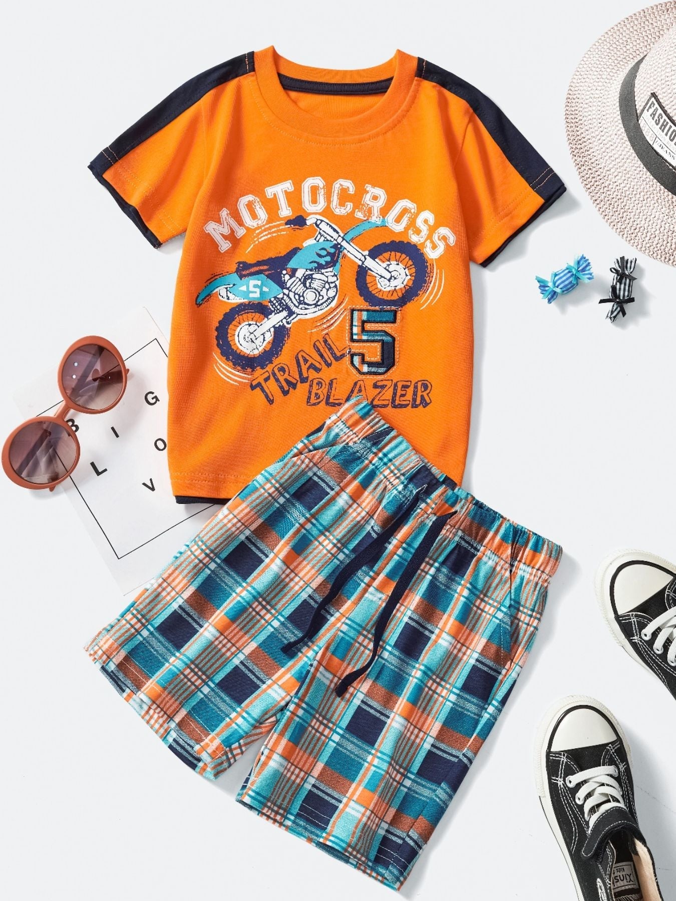 Children's Graphic Short Sleeve Tee and Shorts Set