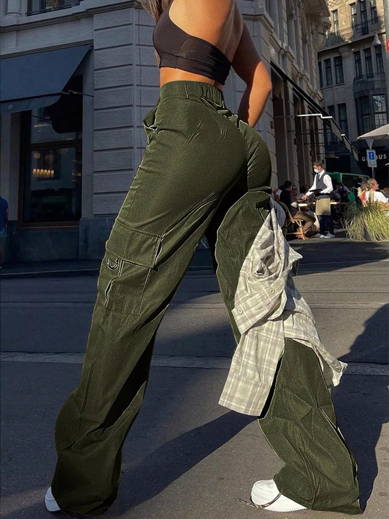 Full Size High-Waisted Cargo Pants Plus Size