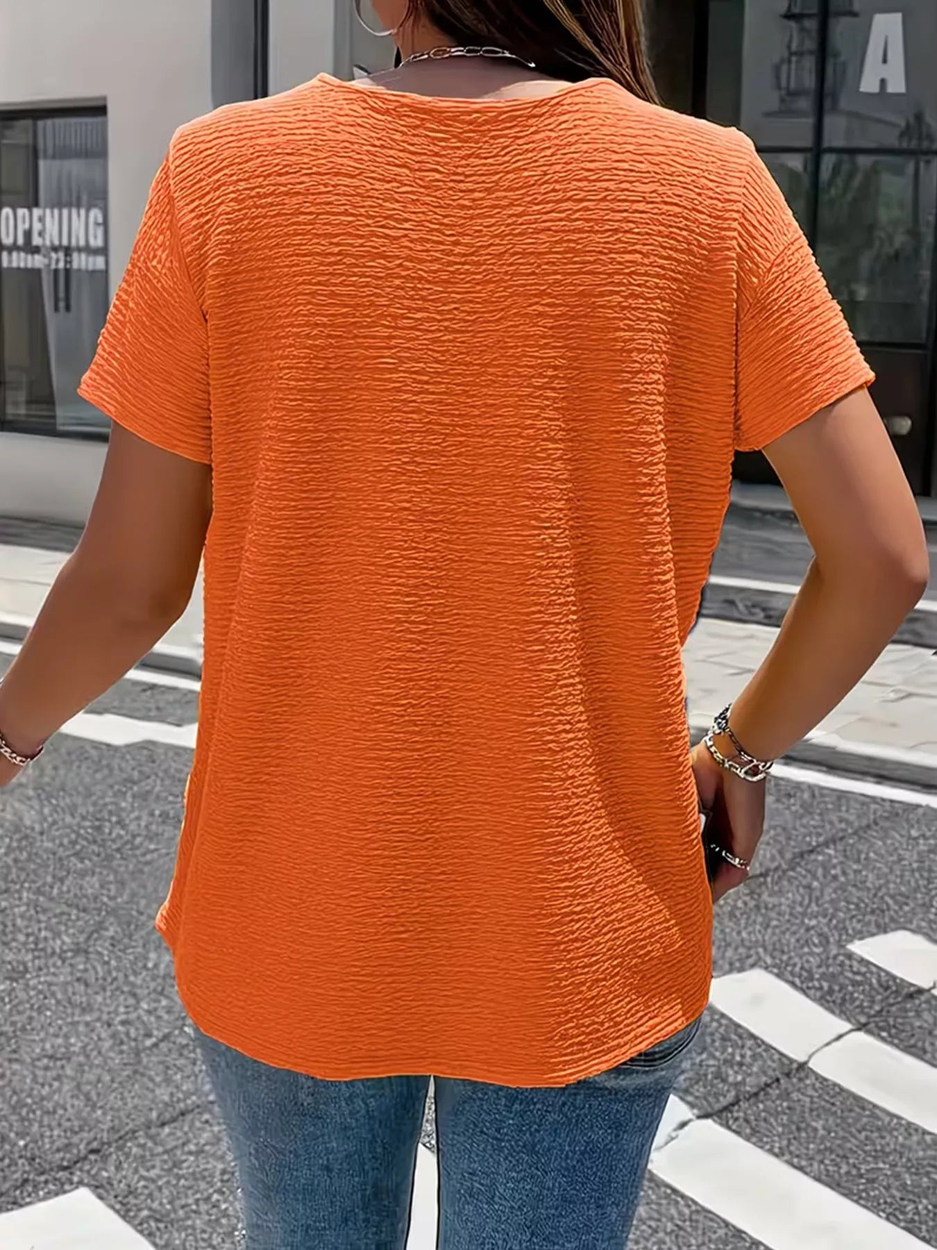 Textured Short Sleeve Top