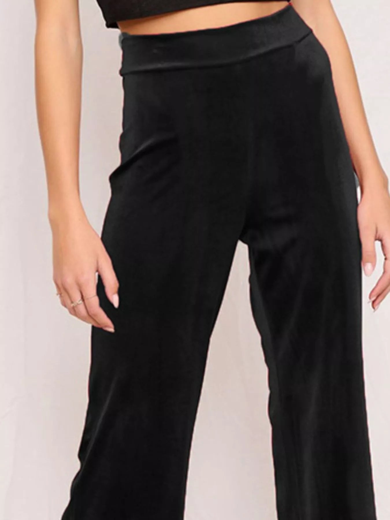 Full Size Velvet Wide Leg Pants Plus Size