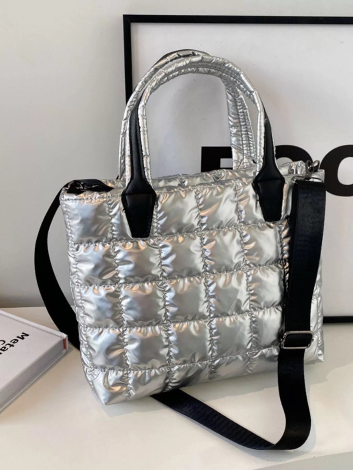 Bubble Textured Tote Crossbody Bag