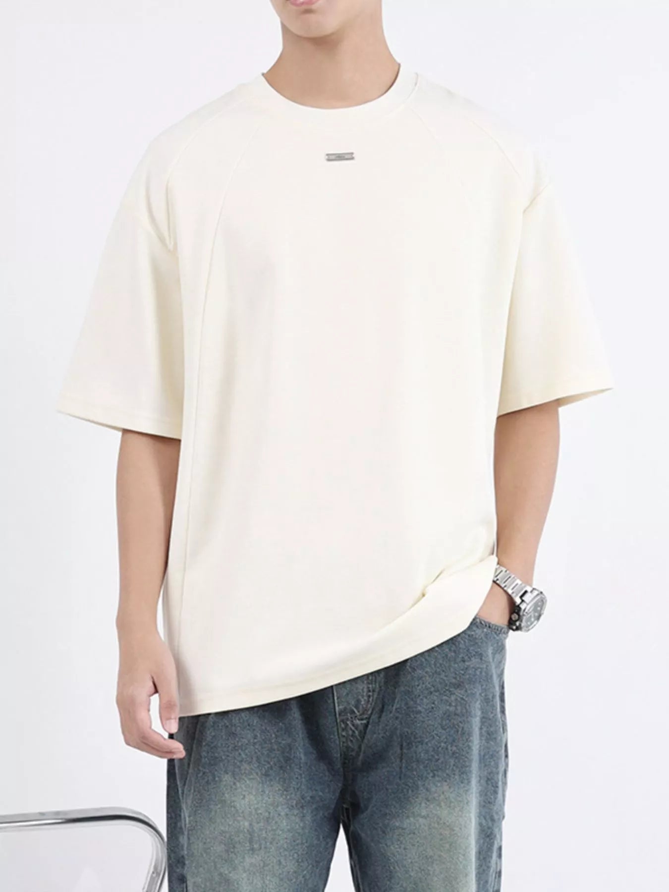 Men's Plus Size Round Neck Relaxed-Fit T-Shirt