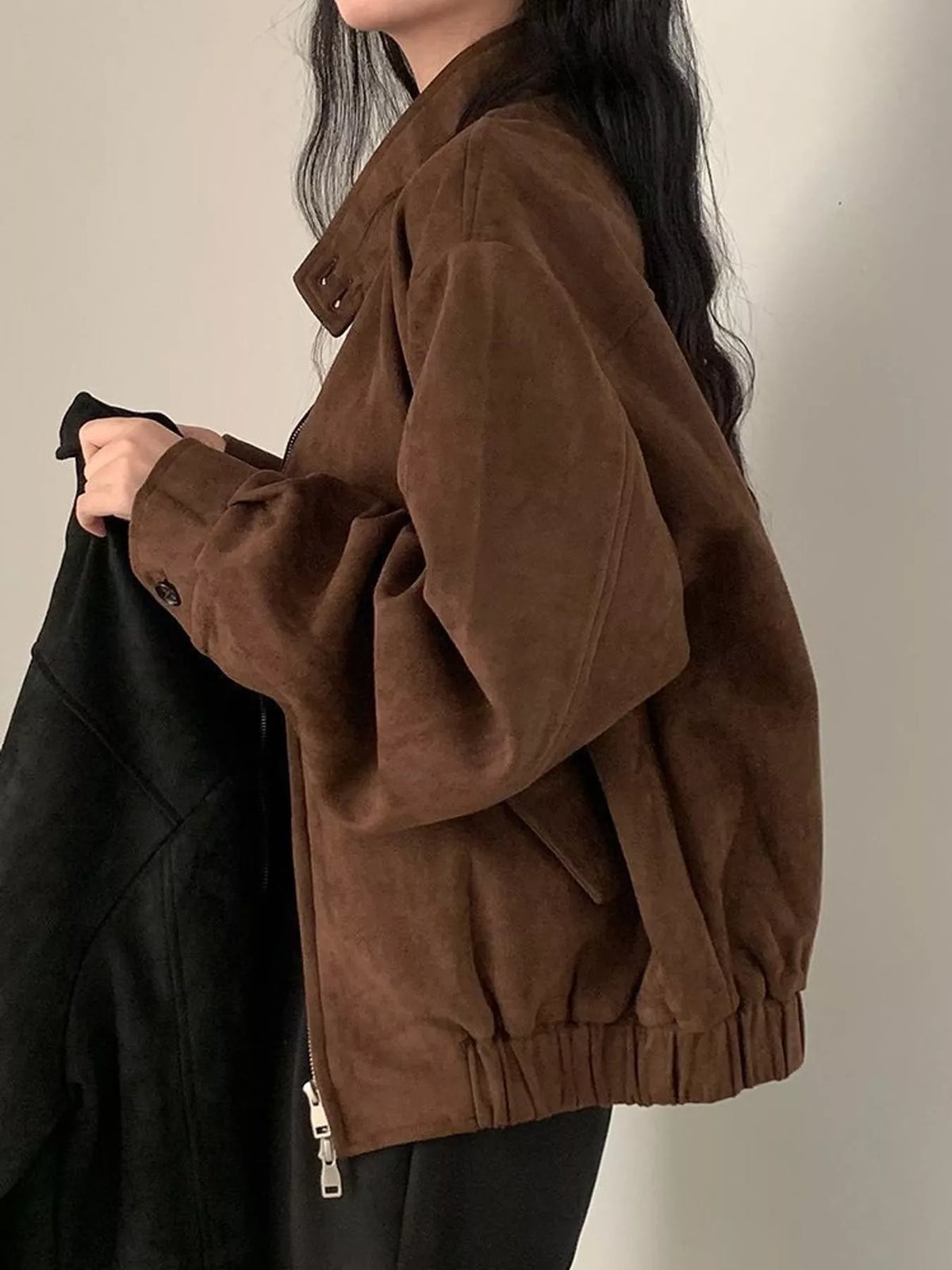 Stand Collar Zip Up Jacket