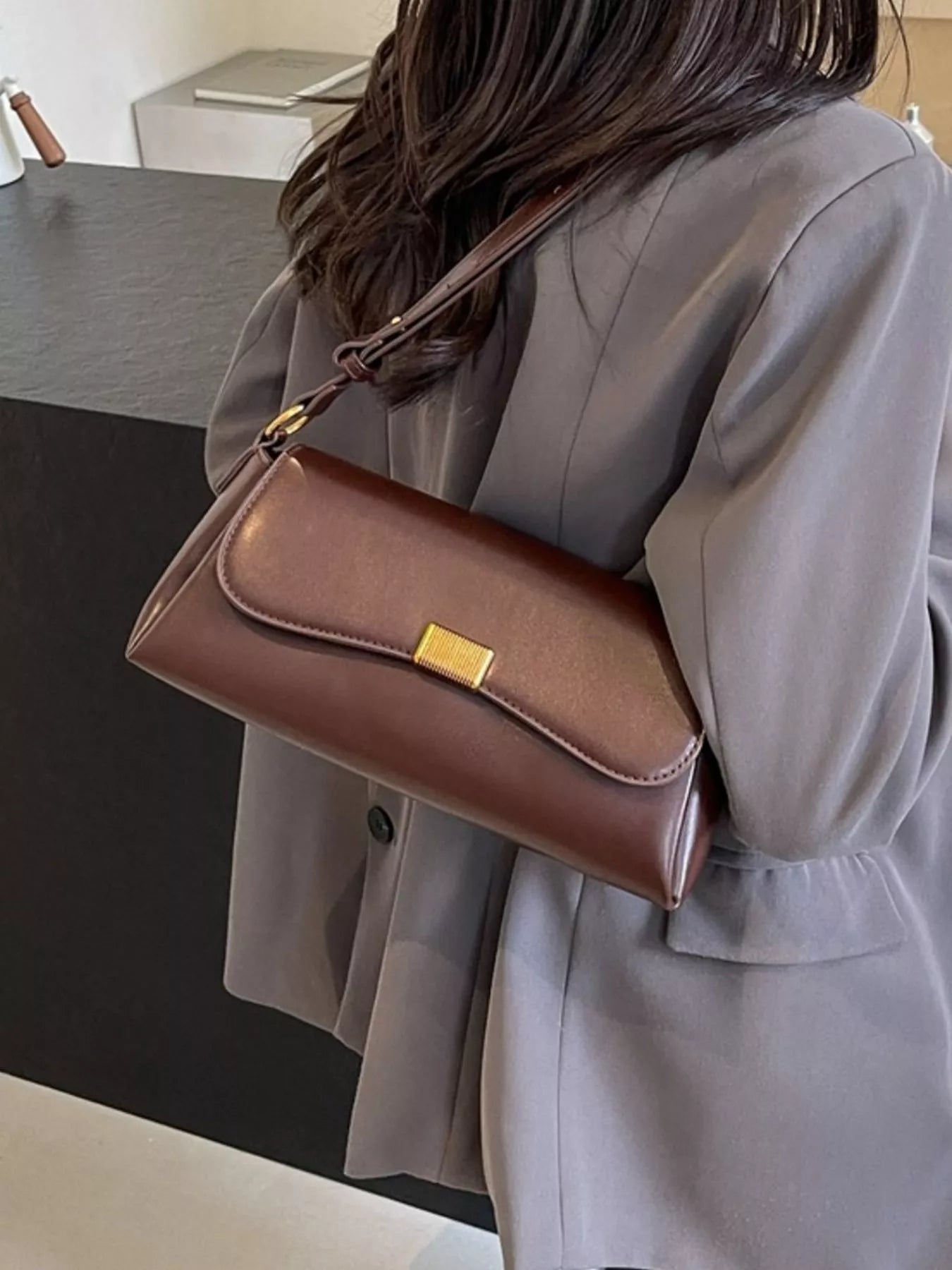 Flap Leather Shoulder Bag