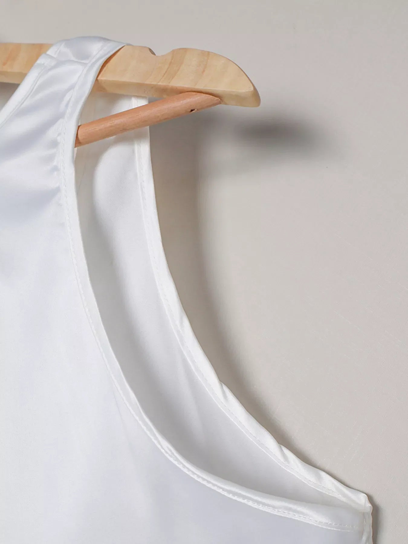 Satin Deep V-Neck Tank