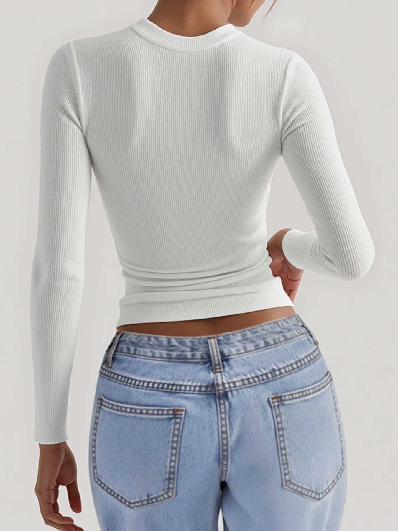 Square Neck Long Sleeve T-Shirt