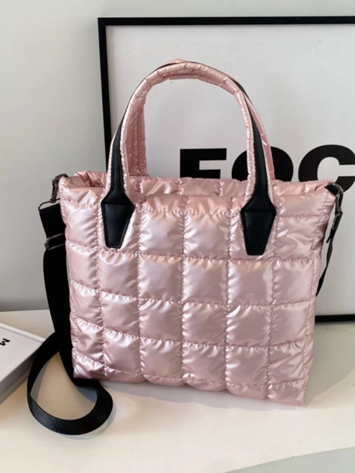 Bubble Textured Tote Crossbody Bag
