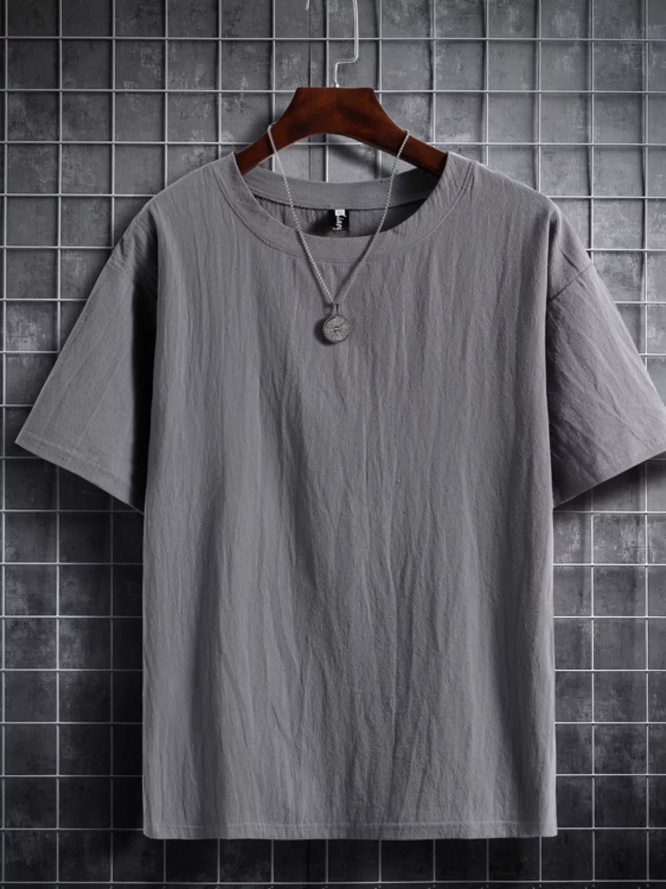 Men's Plus Size Solid Color Short Sleeve T-Shirt