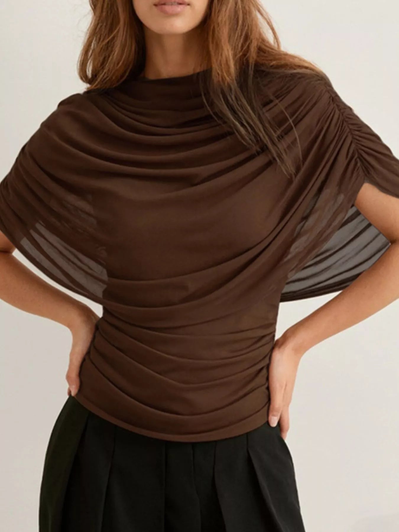 Ruched Short Sleeve Top