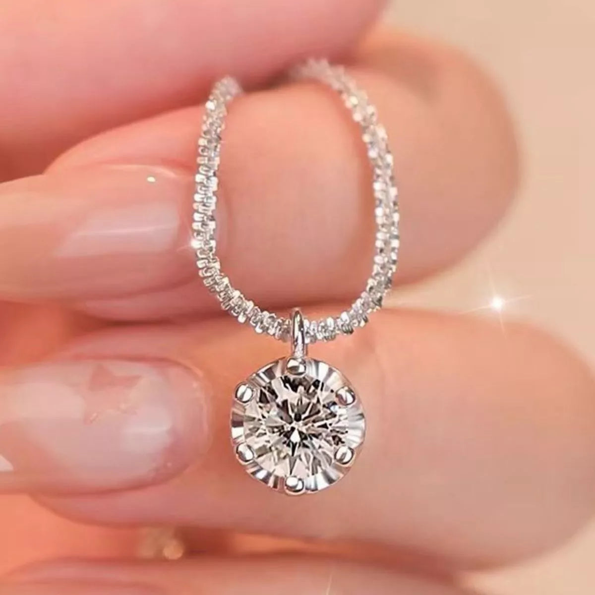 1 Carat Moissanite 925 Sterling Silver Necklace