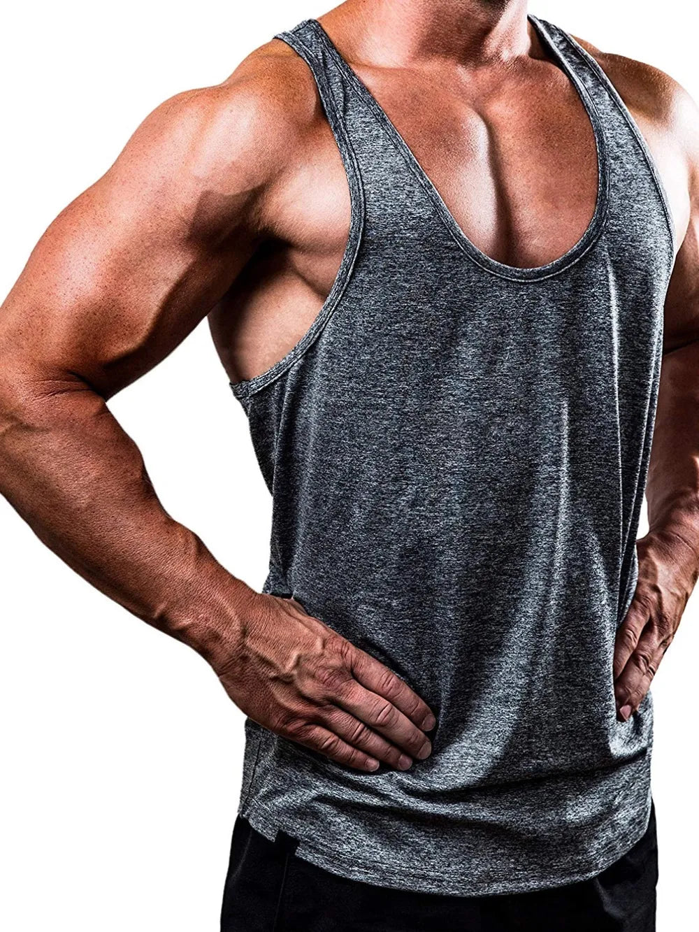 Men's Plus Size Round Neck Racerback Tank