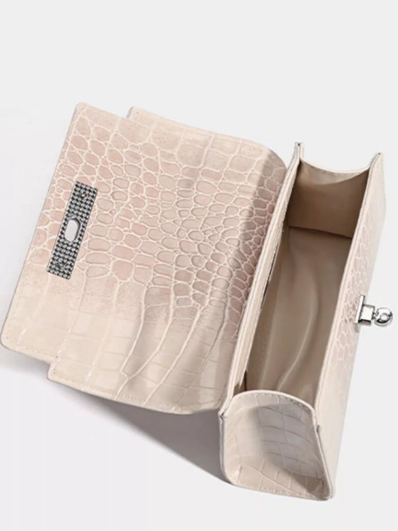 Croc-Embossed Top Handle Handbag