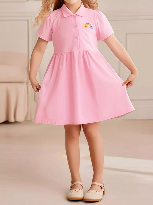 Children's Rainbow Embroidered Polo Dress