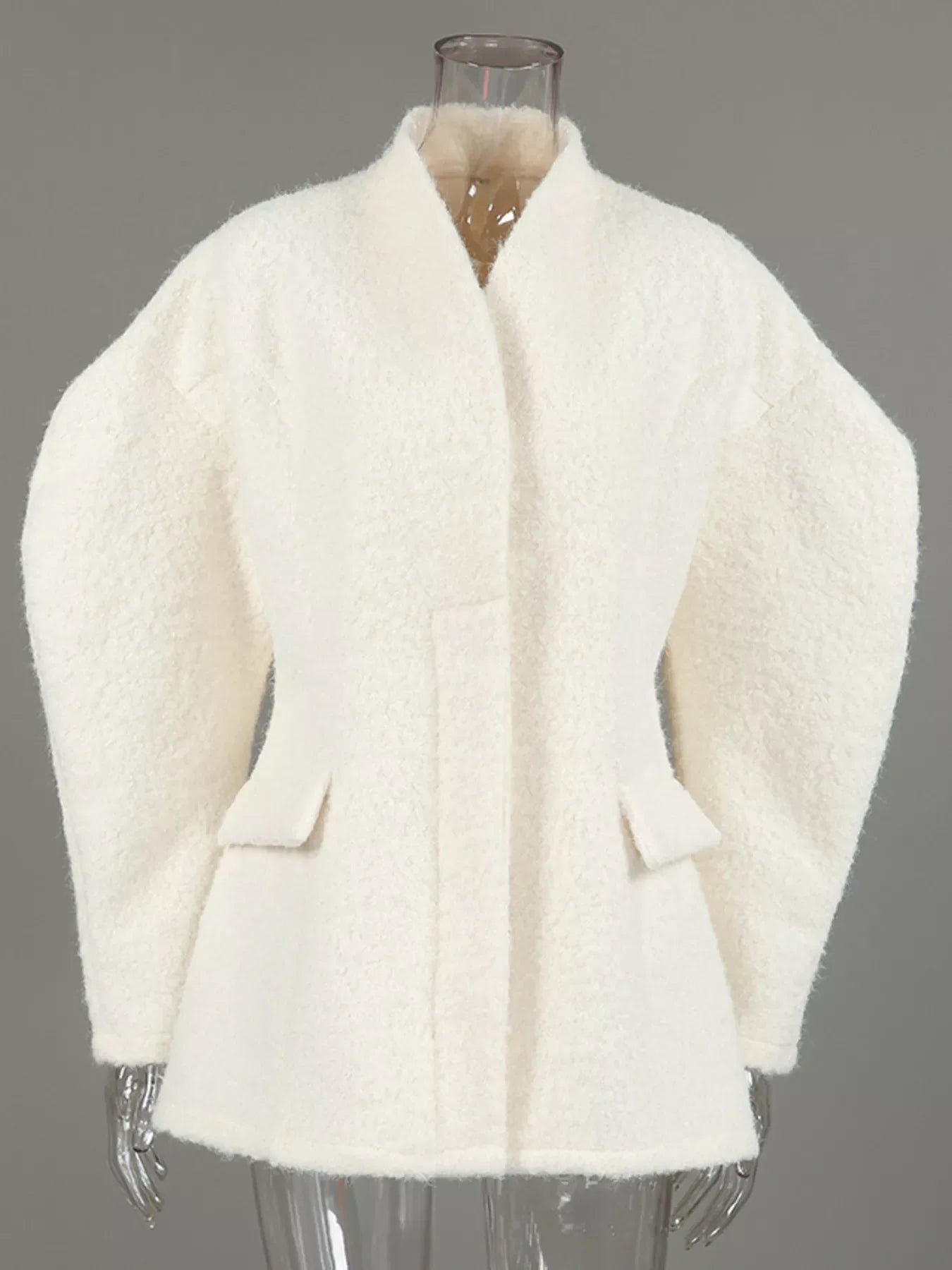 Wool-Blend Leg-of-Mutton Sleeves Outerwear